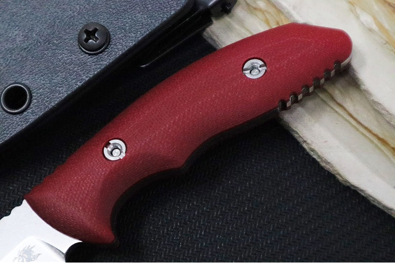 Rick Hinderer Knives Flashpoint Fixed Blade - Stonewashed Finish / CPM-Magnacut Steel / Red G-10 Handle / Black Kydex Sheath - Northwest Knives