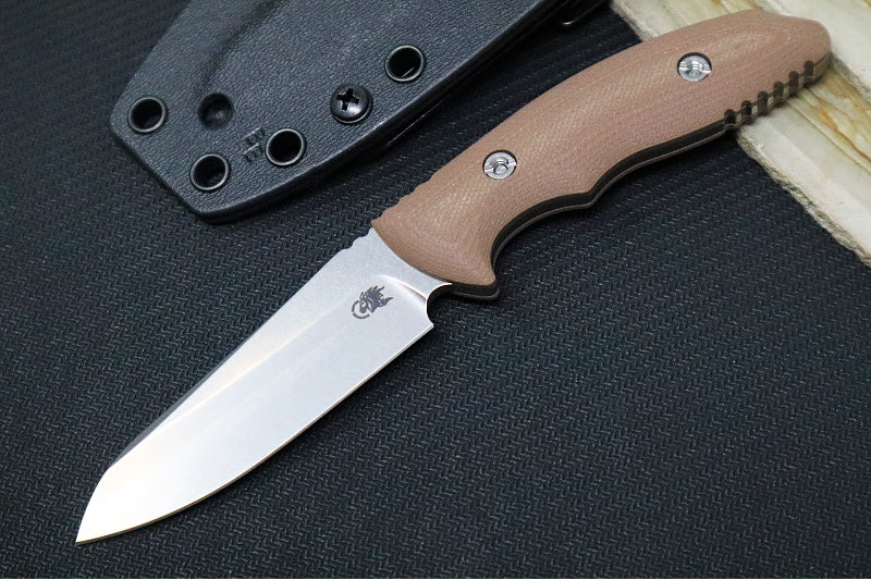 Rick Hinderer Knives Flashpoint Fixed Blade - Stonewashed Finish / CPM-Magnacut Steel / FDE G-10 Handle / Black Kydex Sheath - Northwest Knives
