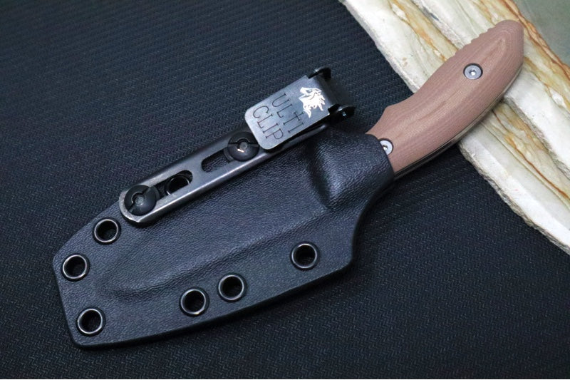 Rick Hinderer Knives Flashpoint Fixed Blade - Stonewashed Finish / CPM-Magnacut Steel / FDE G-10 Handle / Black Kydex Sheath - Northwest Knives