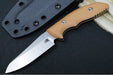 Rick Hinderer Knives Flashpoint Fixed Blade - Stonewashed Finish / CPM-Magnacut Steel / Coyote Tan G-10 Handle / Black Kydex Sheath - Northwest Knives