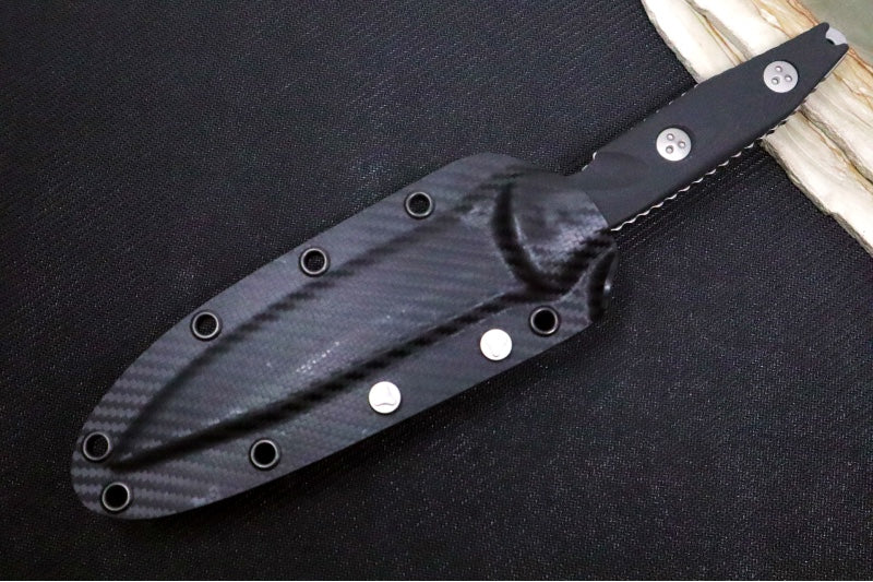 Microtech Socom Alpha S/E - Stonewash Finish / Single Edge / Black G10 Handle 113-10 - Northwest Knives