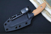 Rick Hinderer Knives Flashpoint Fixed Blade - Stonewashed Finish / CPM-Magnacut Steel / Coyote Tan G-10 Handle / Black Kydex Sheath - Northwest Knives