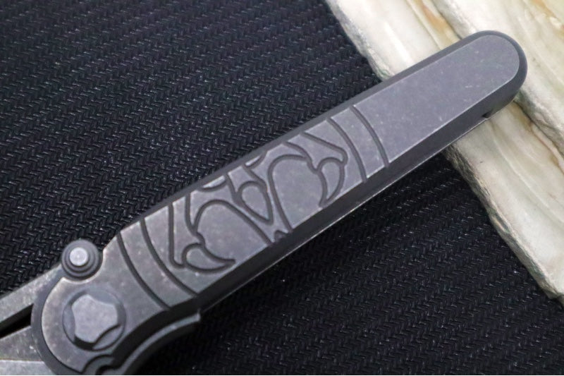 Hawk Knife Designs Shortcut Utility Flipper Knife - Tumbled Machined Titanium Handle / Replaceable Razor Blade - Northwest Knives