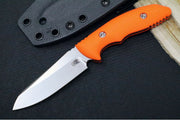 Rick Hinderer Knives Flashpoint Fixed Blade - Stonewashed Finish / CPM-Magnacut Steel / Orange G-10 Handle / Black Kydex Sheath - Northwest Knives