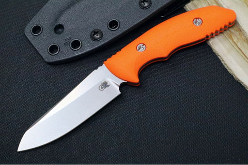 Rick Hinderer Knives Flashpoint Fixed Blade - Stonewashed Finish / CPM-Magnacut Steel / Orange G-10 Handle / Black Kydex Sheath - Northwest Knives
