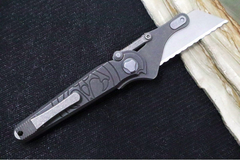 Hawk Knife Designs Shortcut Utility Flipper Knife - Tumbled Machined T ...