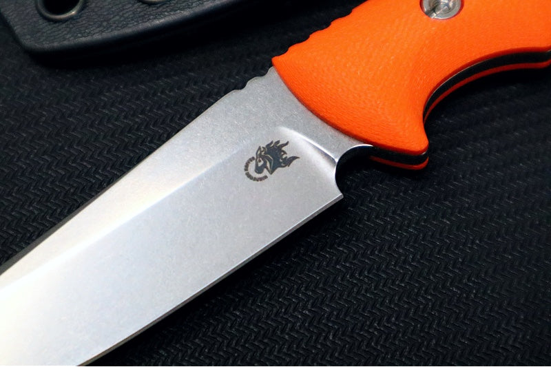 Rick Hinderer Knives Flashpoint Fixed Blade - Stonewashed Finish / CPM-Magnacut Steel / Orange G-10 Handle / Black Kydex Sheath - Northwest Knives
