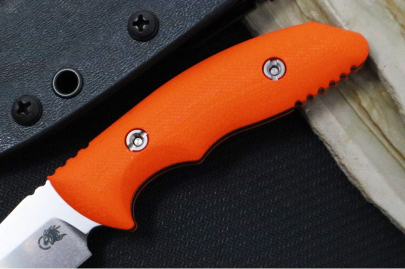 Rick Hinderer Knives Flashpoint Fixed Blade - Stonewashed Finish / CPM-Magnacut Steel / Orange G-10 Handle / Black Kydex Sheath - Northwest Knives