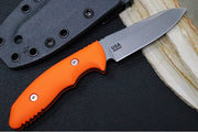 Rick Hinderer Knives Flashpoint Fixed Blade - Stonewashed Finish / CPM-Magnacut Steel / Orange G-10 Handle / Black Kydex Sheath - Northwest Knives