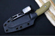 Rick Hinderer Knives Flashpoint Fixed Blade - Stonewashed Finish / CPM-Magnacut Steel / OD Green G-10 Handle / Black Kydex Sheath - Northwest Knives