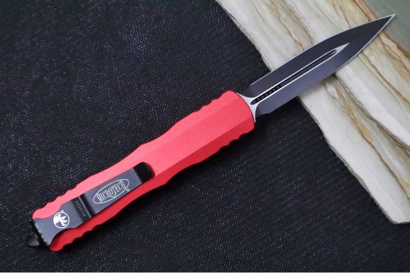 Microtech Dirac OTF - Black Double Edge / Red Handle 225-1RD