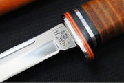 Garage Sale Case Utility Hunter - Leather Handle / Satin Stainless Blade / Brown Leather Sheath 00381 - Northwest Knives
