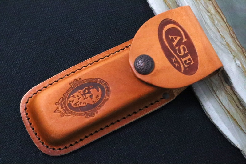 Garage Sale Case Rosewood Standard Jig Hunting Folder - Rosewood Handle / Satin Stainless Blades / Brown Leather Sheath 00189 - Northwest Knives