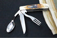 Garage Sale Case Hobo Folder - Amber Bone Jig Handle / Satin Stainless Blade & Fork & Spoon 00052 - Northwest Knives