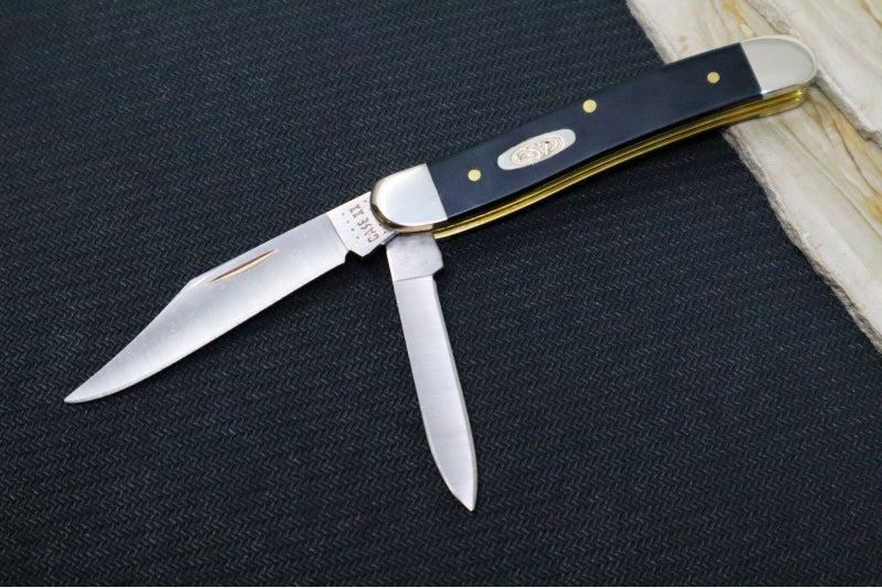 Garage Sale Case Medium Jack - Black Smooth Synthetic Handle / Satin Stainless Blades 00220 - Northwest Knives