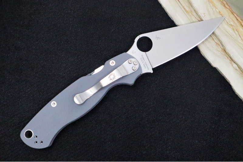 Spyderco Paramilitary 2 - Gray G10 / Satin Maxamet Blade - C81GPDGY2 - Northwest Knives