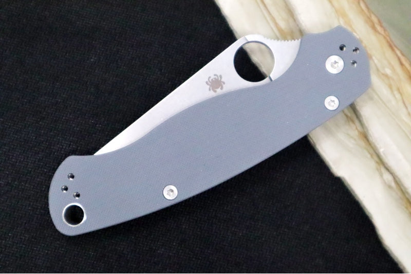 Spyderco Paramilitary 2 - Gray G10 / Satin Maxamet Blade - C81GPDGY2