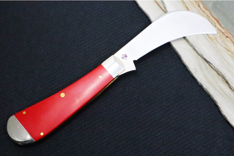 Garage Sale Case American Workman - Red Synthetic Handle / Satin Hawkbill Stainless Blades 13456 - Northwest Knives