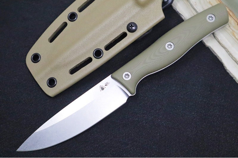 SURVIVE! EDC-4 - OD Green G-10 Handle / Saber Grind / Drop Point Blade / Böhler K890 Steel / OD Green Kydex Sheath