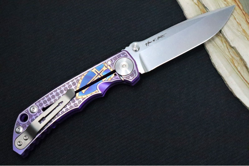 Spartan Blades HARSEY Titanium Folder 2026 Special Edition Templar - Drop Point Blade / Stonewashed Finish / CPM-Magnacut Steel / "Templar" Anodized Handle SF5 TEMP - Northwest Knives