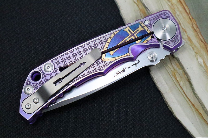 Spartan Blades HARSEY Titanium Folder 2026 Special Edition Templar - Drop Point Blade / Stonewashed Finish / CPM-Magnacut Steel / "Templar" Anodized Handle SF5 TEMP - Northwest Knives