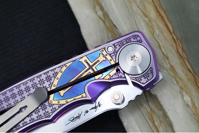 Spartan Blades HARSEY Titanium Folder 2026 Special Edition Templar - Drop Point Blade / Stonewashed Finish / CPM-Magnacut Steel / "Templar" Anodized Handle SF5 TEMP - Northwest Knives