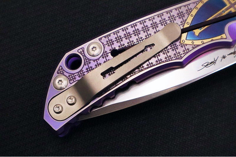 Spartan Blades HARSEY Titanium Folder 2026 Special Edition Templar - Drop Point Blade / Stonewashed Finish / CPM-Magnacut Steel / "Templar" Anodized Handle SF5 TEMP - Northwest Knives