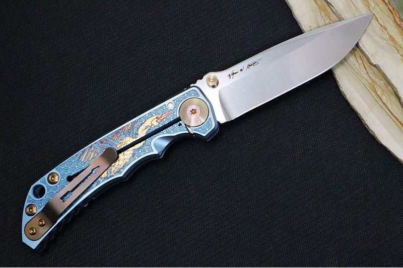 Spartan Blades HARSEY Titanium Folder 2026 Special Edition Sea Raven - Drop Point Blade / Stonewashed Finish / CPM-Magnacut Steel / "Raven" Anodized Handle SF5 SRAV - Northwest Knives