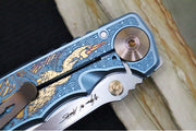 Spartan Blades HARSEY Titanium Folder 2026 Special Edition Sea Raven - Drop Point Blade / Stonewashed Finish / CPM-Magnacut Steel / "Raven" Anodized Handle SF5 SRAV - Northwest Knives