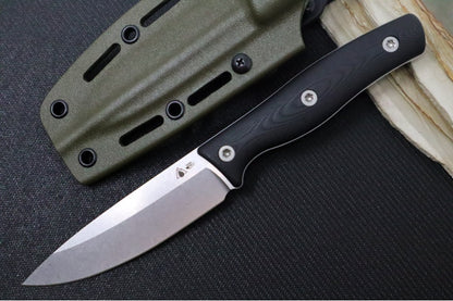 SURVIVE! EDC-4 - Black G-10 Handle / Saber Grind / Drop Point Blade / Böhler K890 Steel / OD Green Kydex Sheath