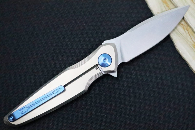 Spartan Blades Pandia Flipper - Spear Point Blade / CPM-Magnacut Steel / Titanium Handle & Blue Anodized Accents SF16SWBL - Northwest Knives