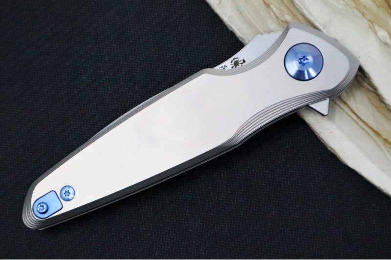 Spartan Blades Pandia Flipper - Spear Point Blade / CPM-Magnacut Steel / Titanium Handle & Blue Anodized Accents SF16SWBL - Northwest Knives