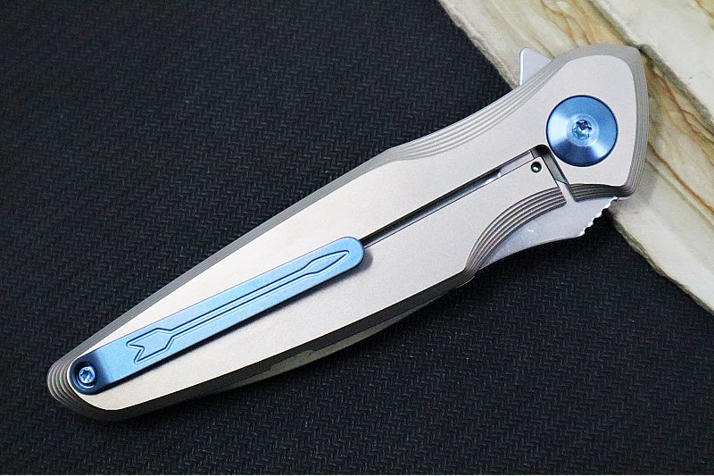 Spartan Blades Pandia Flipper - Spear Point Blade / CPM-Magnacut Steel / Titanium Handle & Blue Anodized Accents SF16SWBL - Northwest Knives