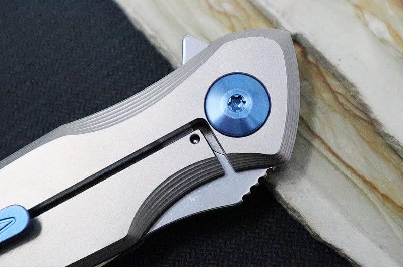Spartan Blades Pandia Flipper - Spear Point Blade / CPM-Magnacut Steel / Titanium Handle & Blue Anodized Accents SF16SWBL - Northwest Knives