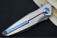Spartan Blades Pandia Flipper - Spear Point Blade / Damascus Steel / Titanium Handle & Blue Anodized Accents SF16DMBL - Northwest Knives