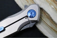 Spartan Blades Pandia Flipper - Spear Point Blade / Damascus Steel / Titanium Handle & Blue Anodized Accents SF16DMBL - Northwest Knives