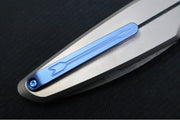 Spartan Blades Pandia Flipper - Spear Point Blade / Damascus Steel / Titanium Handle & Blue Anodized Accents SF16DMBL - Northwest Knives