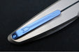 Spartan Blades Pandia Flipper - Spear Point Blade / Damascus Steel / Titanium Handle & Blue Anodized Accents SF16DMBL - Northwest Knives