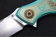 Spartan Blades Pandia Flipper Custom Five Rings Project FIRE - Spear Point Blade / CPM-Magnacut Steel / Custom "Five Rings Project FIRE" Anodized Titanium Handle SF16CUSTOM - Northwest Knives