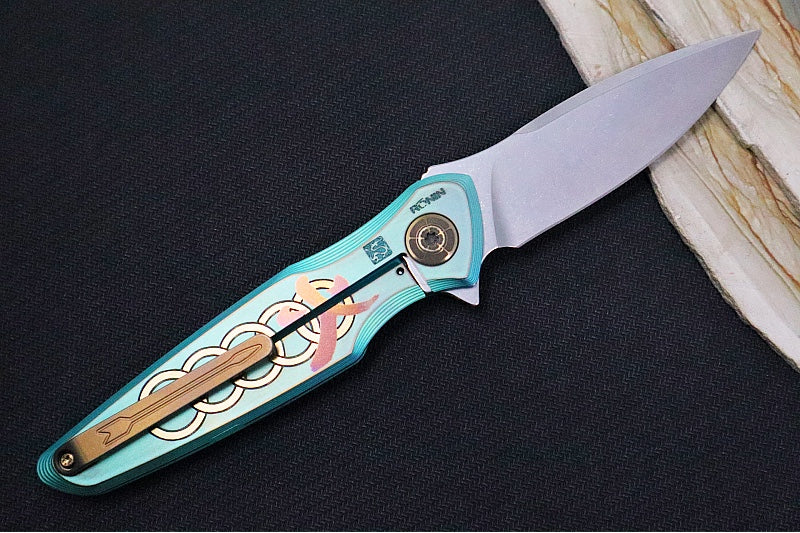 Spartan Blades Pandia Flipper Custom Five Rings Project FIRE - Spear Point Blade / CPM-Magnacut Steel / Custom "Five Rings Project FIRE" Anodized Titanium Handle SF16CUSTOM - Northwest Knives