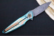 Spartan Blades Pandia Flipper Custom Five Rings Project FIRE - Spear Point Blade / Damascus Steel / Custom "Five Rings Project FIRE" Anodized Titanium Handle SF16CUSTOMDAMASCUS - Northwest Knives