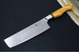 Ryda Knives ST-650 7" Nakiri - 73 Layers High Carbon Damascus Steel - Stabilized Figured Olive Wood Handle - Made in Sweden - Northwest Knives