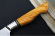 Ryda Knives ST-650 7" Nakiri - 73 Layers High Carbon Damascus Steel - Stabilized Figured Olive Wood Handle - Made in Sweden - Northwest Knives