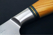 Ryda Knives ST-650 7" Nakiri - 73 Layers High Carbon Damascus Steel - Stabilized Figured Olive Wood Handle - Made in Sweden - Northwest Knives