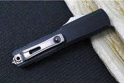Microtech UTX-70 OTF Gen IV- Dagger Blade / Stonewash Finish / Black Anodized Aluminum Handle 11474-10 - Northwest Knives