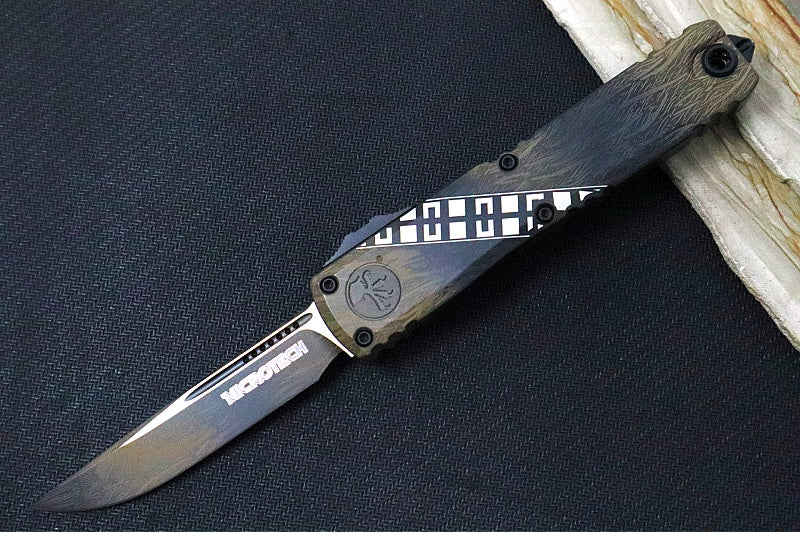 Microtech Ultratech Signature Series Wookie Gen IV OTF - "Wookie" Brown Cerakote Finish / Drop Point Single Edge Blade / "Wookie" Cerakoted Aluminum Handle 11214-1WK - Northwest Knives