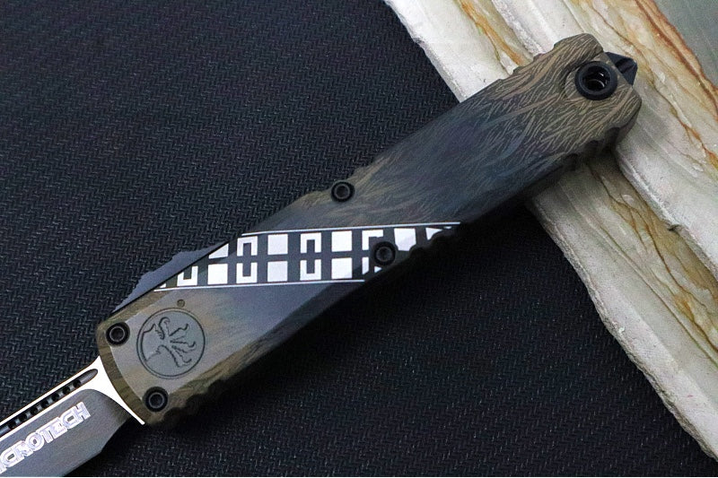 Microtech Ultratech Signature Series Wookie Gen IV OTF - "Wookie" Brown Cerakote Finish / Drop Point Single Edge Blade / "Wookie" Cerakoted Aluminum Handle 11214-1WK - Northwest Knives
