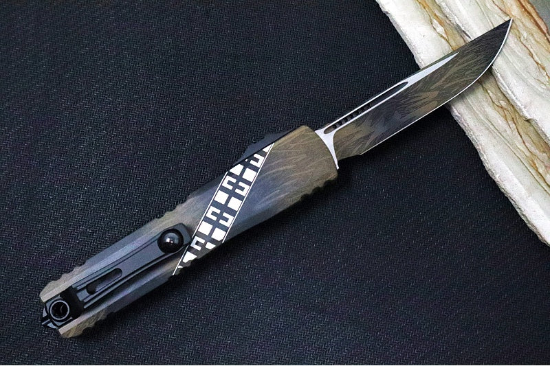Microtech Ultratech Signature Series Wookie Gen IV OTF - "Wookie" Brown Cerakote Finish / Drop Point Single Edge Blade / "Wookie" Cerakoted Aluminum Handle 11214-1WK - Northwest Knives