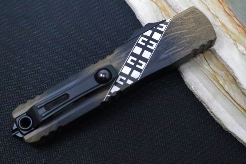 Microtech Ultratech Signature Series Wookie Gen IV OTF - "Wookie" Brown Cerakote Finish / Drop Point Single Edge Blade / "Wookie" Cerakoted Aluminum Handle 11214-1WK - Northwest Knives