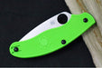 Spyderco UK Penknife Salt - Green FRN Handle / Leaf Shaped Blade with Serrations / LC200N Steel C94SGR - Northwest Knives
